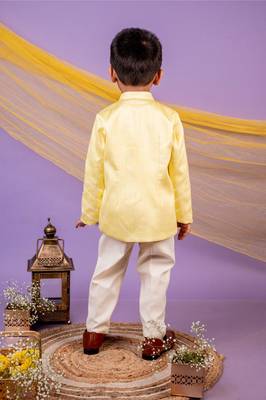 Yellow plain cotton bandhgala 4