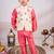 Orange embroidered cotton nehru jacket set