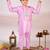 Purple embroidered cotton kurta set