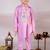 Purple embroidered cotton kurta set