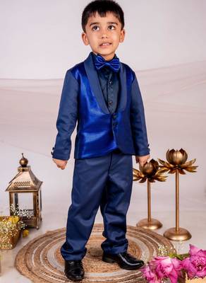 Blue plain cotton tuxedo 1