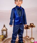 Blue plain cotton tuxedo