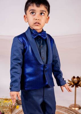 Blue plain cotton tuxedo 2