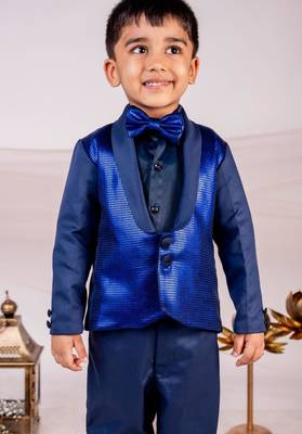Blue plain cotton tuxedo 5