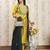 Lemon color art silk foil embroidered work kurti pant dupatta