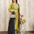 Lemon color art silk foil embroidered work kurti pant dupatta