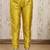 Lemon color art silk foil embroidered work kurti pant dupatta
