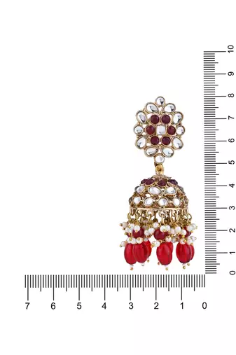 Indian wedding bollywood handcrafted kundan & pearl jhumka earrings for women 