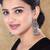 Ethnic silver oxidized indian wedding bollywood style boho jhumka earrings for women (e3278oxmg)