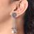 Ethnic silver oxidized indian wedding bollywood style floral design earrings for women (e3279ox)