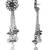 Ethnic silver oxidized indian wedding bollywood style floral design earrings for women (e3279ox)