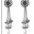 Ethnic silver oxidized indian wedding bollywood style floral design earrings for women (e3279ox)