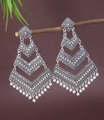Ethnic silver oxidized indian wedding bollywood dangle earring for women 