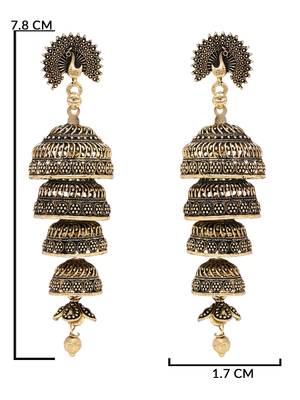 Indian wedding bollywood peacock multi layered jhumka earrings for women  5
