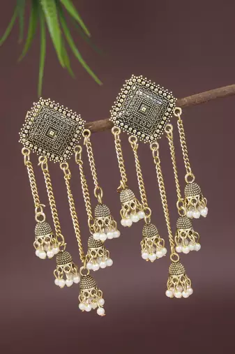 Indian wedding bollywood multi layered dangle jhumka earrings for women (e3287fl)