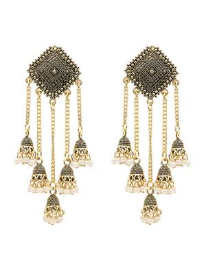Indian wedding bollywood multi layered dangle jhumka earrings for women (e3287fl) 2