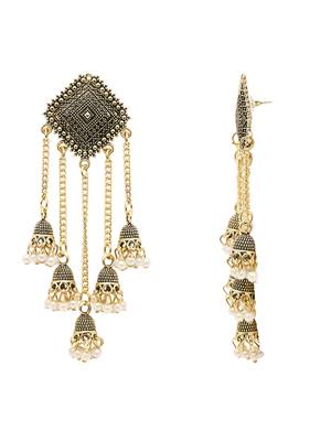 Indian wedding bollywood multi layered dangle jhumka earrings for women (e3287fl) 3