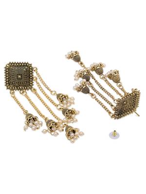 Indian wedding bollywood multi layered dangle jhumka earrings for women (e3287fl) 4