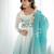 Sky Blue floral printed Anarkali Set
