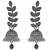 Silver oxidized indian wedding bollywood leaf design jhumka earring for women (e3288ox)