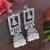 Ethnic silver oxidized indian wedding bollywood style dangle jhumka earrings for women (e3289ox)