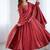 Maroon pure roman shimmar chanderi silk with beads work anarkali suit