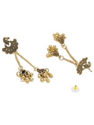 Ethnic  indian wedding bollywood peacock design ghungroo earrings for women  4