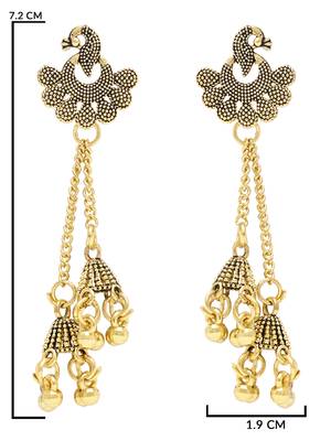Ethnic  indian wedding bollywood peacock design ghungroo earrings for women  5