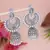 Ethnic silver oxidized indian wedding bollywood boho jhumka earrings for women 
