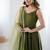 Mehendi pure romansilk chanderi plain fully flair anarkali suit