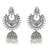 Ethnic silver oxidized indian wedding bollywood boho jhumka earrings for women (e3294ox)