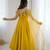 Yellow pure romansilk chanderi plain fully flair anarkali suit