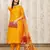 Musturd color art silk solid kurti pant with orgenza digital print dupatta