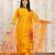 Musturd color art silk solid kurti pant with orgenza digital print dupatta