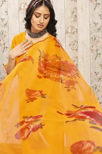 Musturd color art silk solid kurti pant with orgenza digital print dupatta