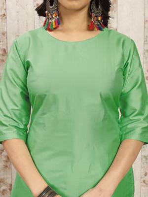 Pista color art silk solid kurti pant with orgenza digital print dupatta 2