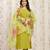 Lemon color art silk solid kurti pant with orgenza digital print dupatta