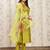 Lemon color art silk solid kurti pant with orgenza digital print dupatta