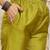 Lemon color art silk solid kurti pant with orgenza digital print dupatta