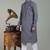 stylish mens cotton linen embroidery kurta pyjama