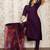 Purple color art silk solid kurti pant with orgenza digital print dupatta