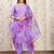 Purple color art silk solid kurti pant with orgenza digital print dupatta