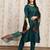 Green color art silk solid kurti pant with orgenza digital print dupatta