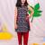 Jbn creation girls' black and red dhoti set