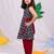 Jbn creation girls' black and red dhoti set