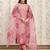 Peach color art silk solid kurti pant with orgenza digital print dupatta