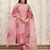 Peach color art silk solid kurti pant with orgenza digital print dupatta