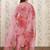 Peach color art silk solid kurti pant with orgenza digital print dupatta