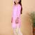 Jbn creation girls' pink and white kurta and patiala set