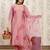 Peach color art silk solid kurti pant with orgenza digital print dupatta